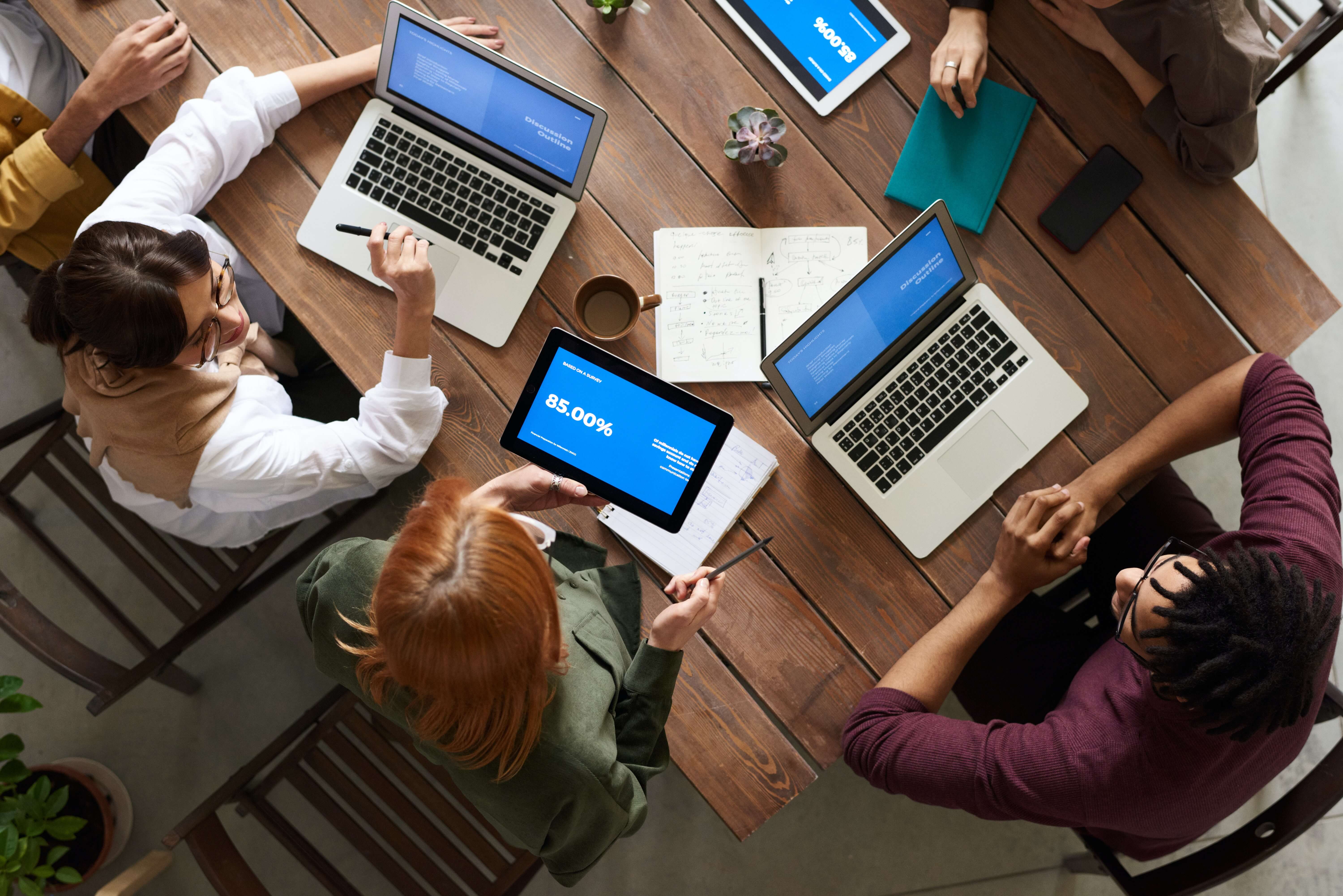 People working at a desk